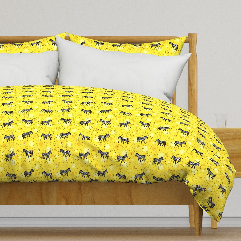 Zebras on yellow