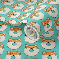 (1" scale) fox donuts on teal