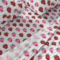 strawberry fruit summer food berry fabric stripes grey