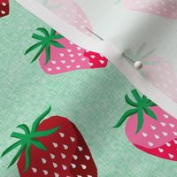 strawberry fruit summer food berry fabric mint