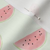 Watercolor watermelon on Soft Green, Small repeat