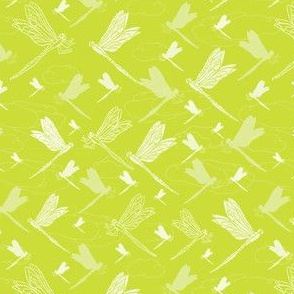 Spring Green Dragonfly , Summer at the Duck Pond Collection, Lime Green Fresh Mood 