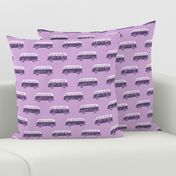 retro van - camping - surfing - purple