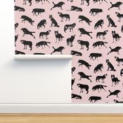 Wolves on Pale Rose // Large-size