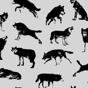 Wolves on Light Grey // Large-size