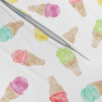 watercolor ice-cream cones - multi