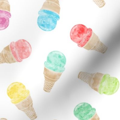 watercolor ice-cream cones - multi