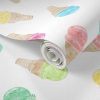 watercolor ice-cream cones - multi