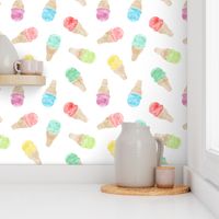 watercolor ice-cream cones - multi