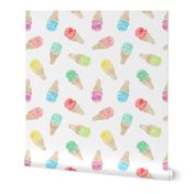 watercolor ice-cream cones - multi