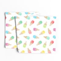 watercolor ice-cream cones - multi