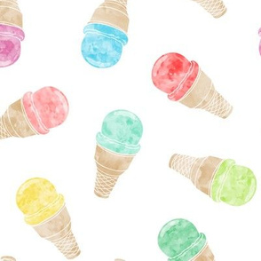 watercolor ice-cream cones - multi