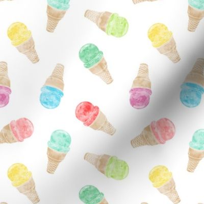 (small scale) watercolor ice-cream cones - multi