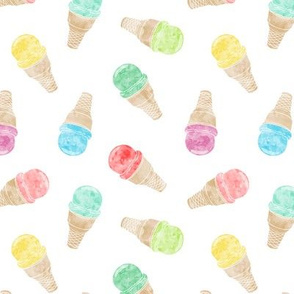 (small scale) watercolor ice-cream cones - multi