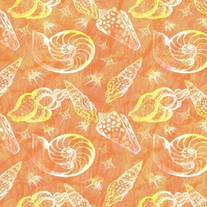 Tropical Ocean Seashells seamless pattern