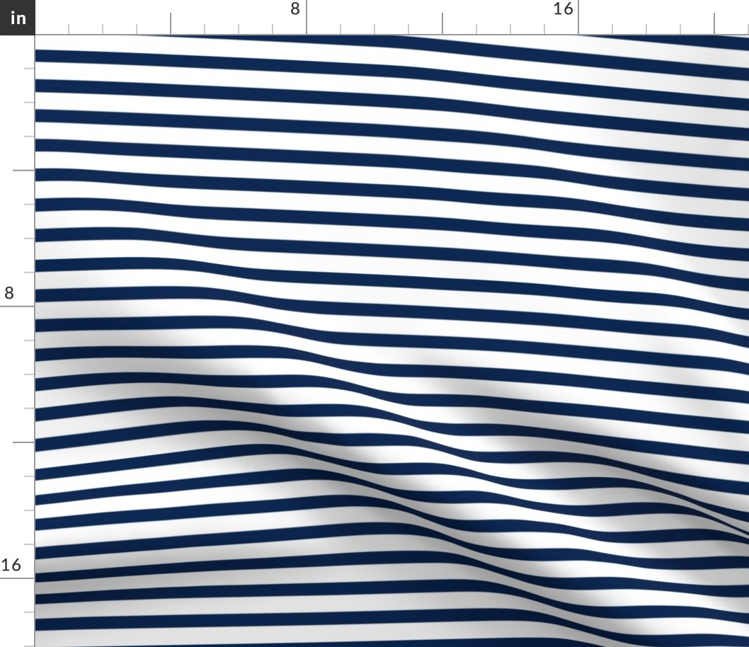 3/8" Navy Bold Horizontal Stripe