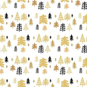 Golden christmas forest