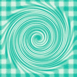 HCF31 - Large -  Hurricane on a Checkered Field of Turquoise