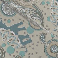 Paisley Elephant Mandala duck egg beige