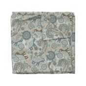 Paisley Elephant Mandala duck egg beige