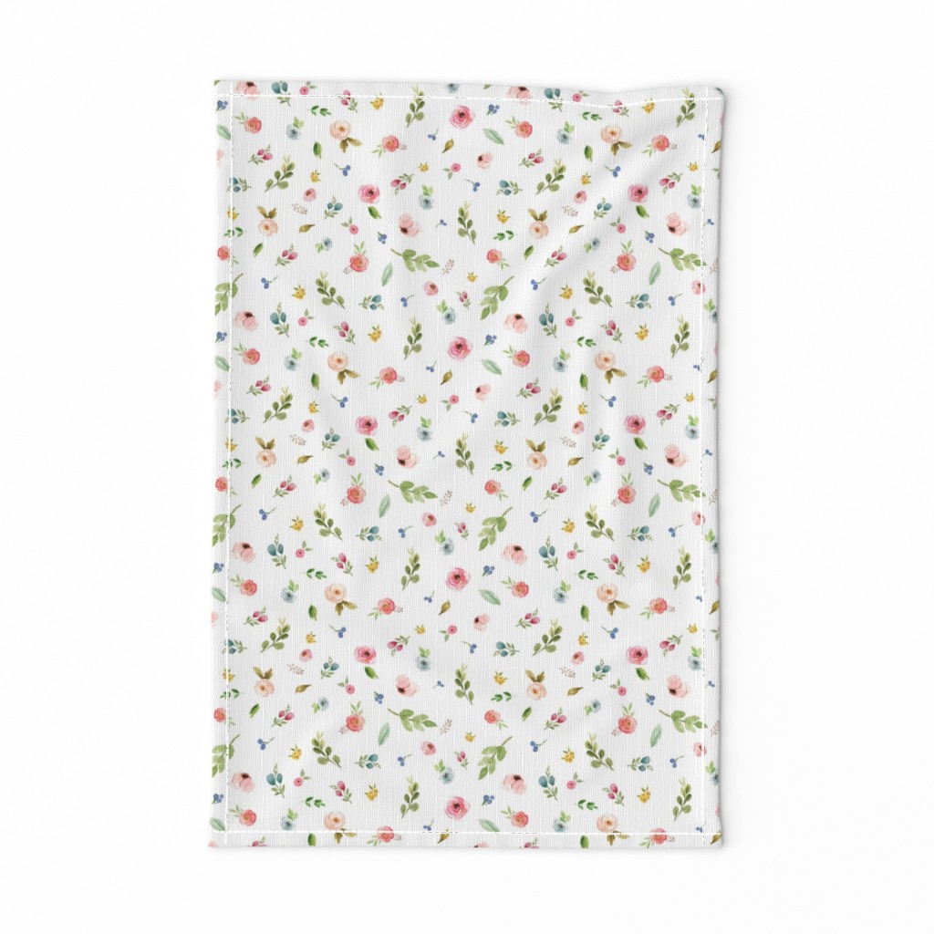 Woodland Flowers - Pink Peach Blush Blue Floral