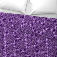 HCF14 - Large - Hurricane on Checkered Field of  Purple, Lilac and Lavender