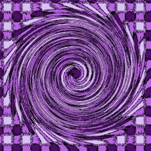 HCF14 - Large - Hurricane on Checkered Field of  Purple, Lilac and Lavender