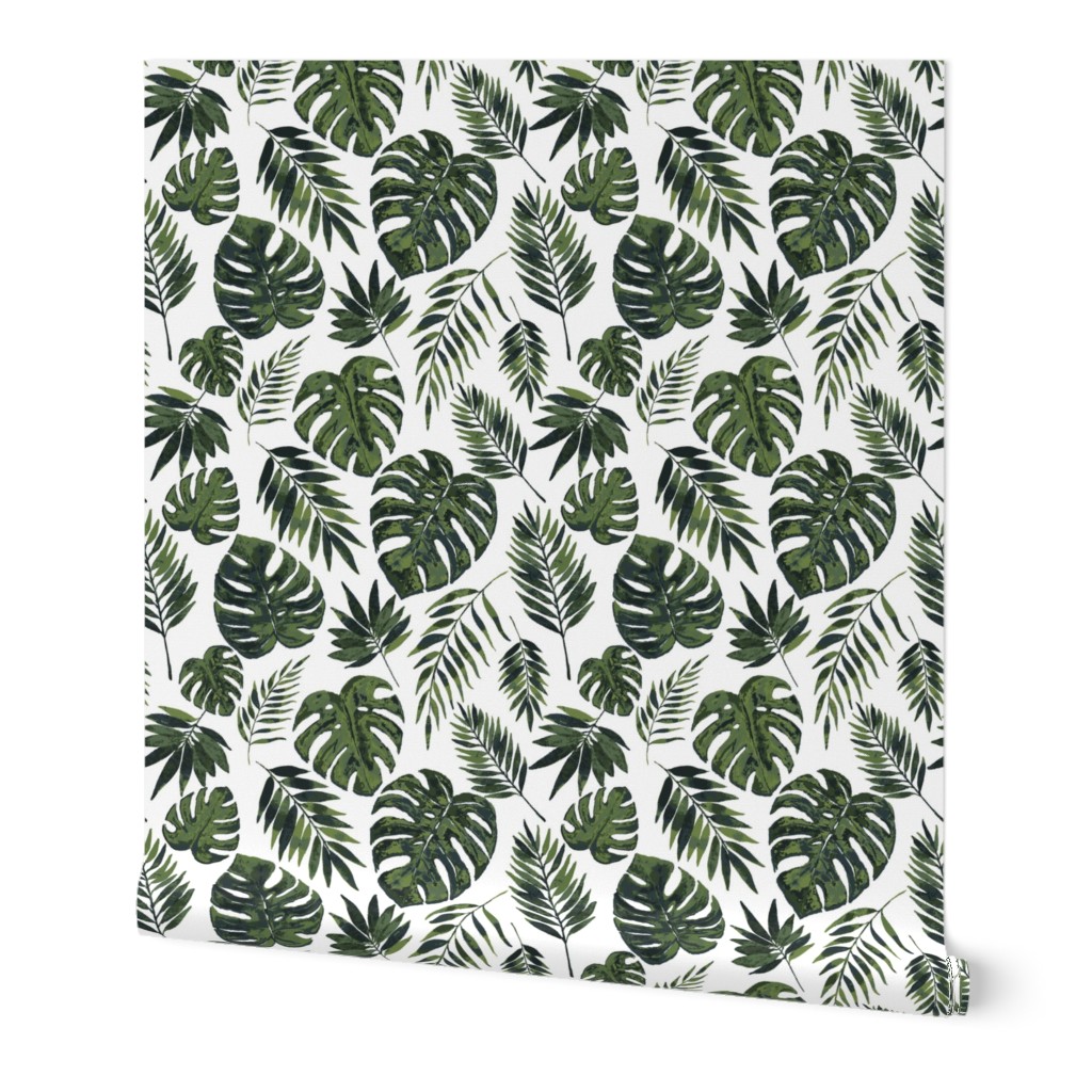 Tropical Leaves white