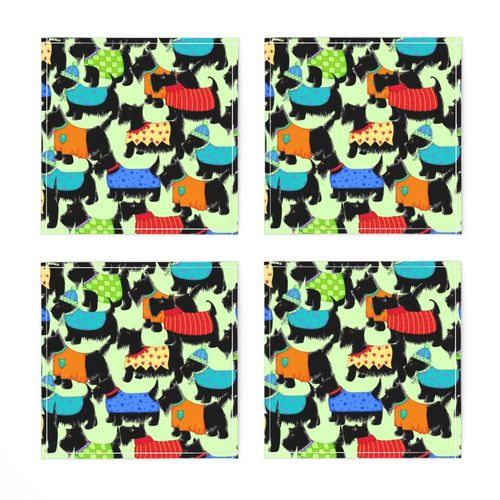 Scotties Whimsy Dogs Packed Green