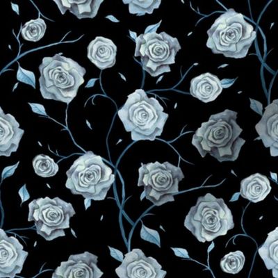 Floral motifs. Blue roses