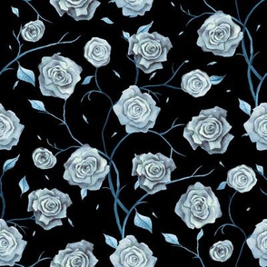 Floral motifs. Blue roses