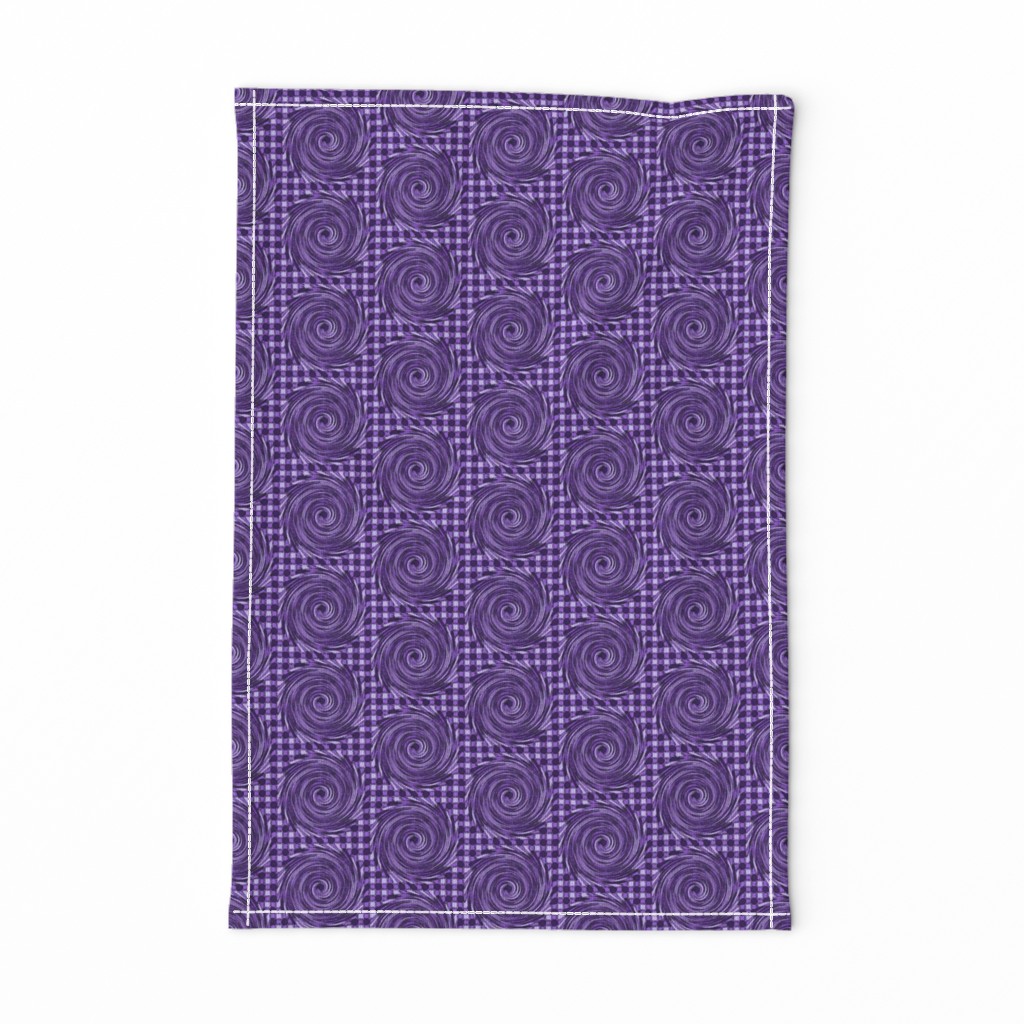 HCF17 - Medium -  Hurricane on a Checkered Field of Dark Purple and Lavender