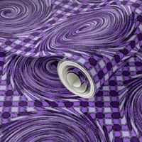 HCF17 - Medium -  Hurricane on a Checkered Field of Dark Purple and Lavender