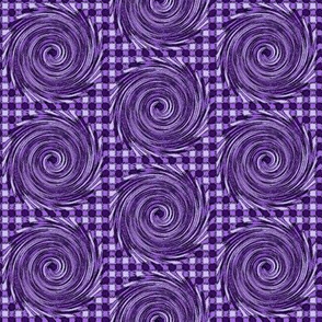 HCF17 - Medium -  Hurricane on a Checkered Field of Dark Purple and Lavender