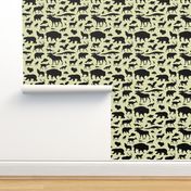 North American Animals on Pale Yellow // Large-size