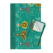 Vintage Ornaments {Teal} 2019 Calendar Tea Towel