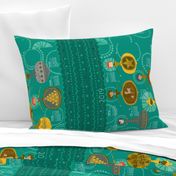 Vintage Ornaments {Teal} 2019 Calendar Tea Towel