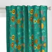 Vintage Ornaments {Teal} 2019 Calendar Tea Towel