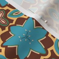 Brown Blue and Sand Marrakesh Style Floral