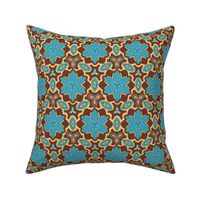 Brown Blue and Sand Marrakesh Style Floral