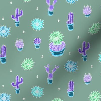 Neon Cacti and Desert Plants