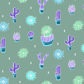 Neon Cacti and Desert Plants