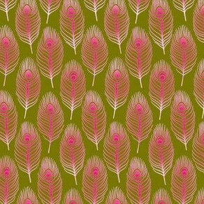 Peacock Feather 1 Olive Magenta