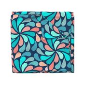 In a Spin 70s XL  navy teal coral