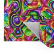 DISCO GLOSSY ABSTRACT SHAPES PURPLE GREEN RED