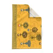 Vintage Ornaments {Gold} 2019 Calendar Tea Towel