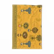 Vintage Ornaments {Gold} 2019 Calendar Tea Towel