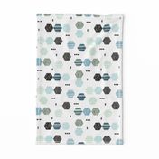 Inky texture polygon abstract geometric minimal pastel Scandinavian mid century design mint blue