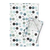 Inky texture polygon abstract geometric minimal pastel Scandinavian mid century design mint blue