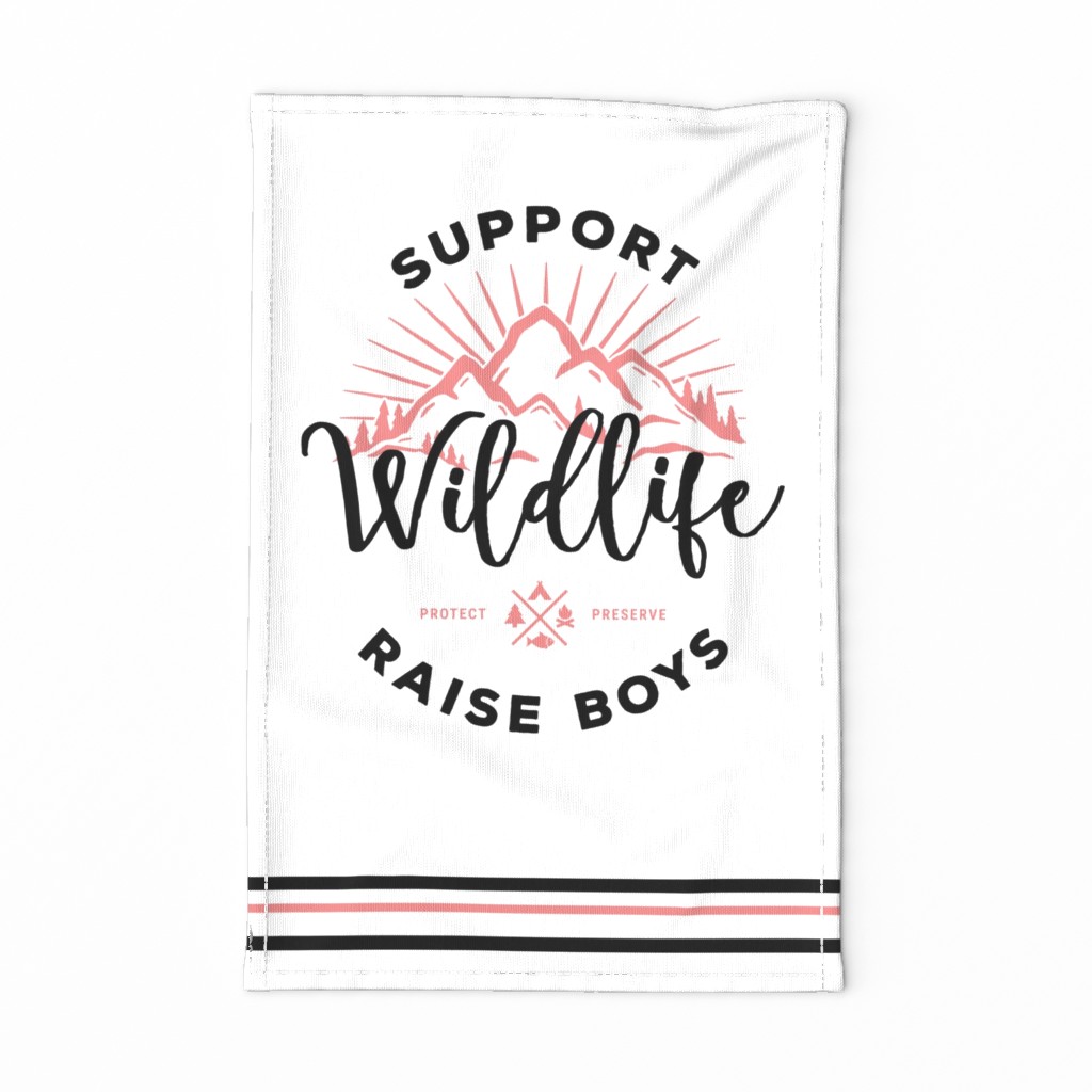 Support Wildlife Raise Boys Tea Towel